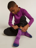 Kids’ Merino Ski+ Medium Over The Calf Socks Passion/royal navy - 1