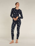 Women’s Merino 260 Vertex Thermal Leggings Falling Flakes Midnight Navy/Snow - 3