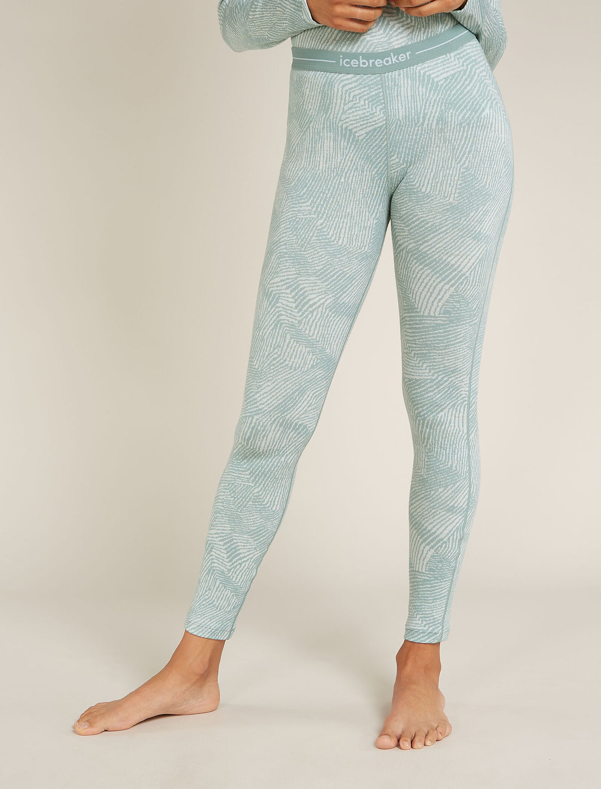 Women’s Merino 260 Vertex Thermal Leggings Frozen Forms Moss/Snow - 1