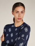 Women’s Merino 260 Vertex Long Sleeve Crew Thermal Top Falling Flakes Midnight Navy/Snow - 6