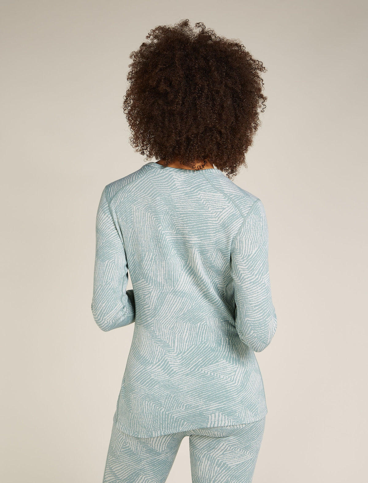 Women’s Merino 260 Vertex Long Sleeve Crew Thermal Top Frozen Forms Moss/Snow - 2