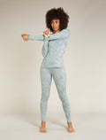 Women’s Merino 260 Vertex Long Sleeve Crew Thermal Top Frozen Forms Moss/Snow - 3