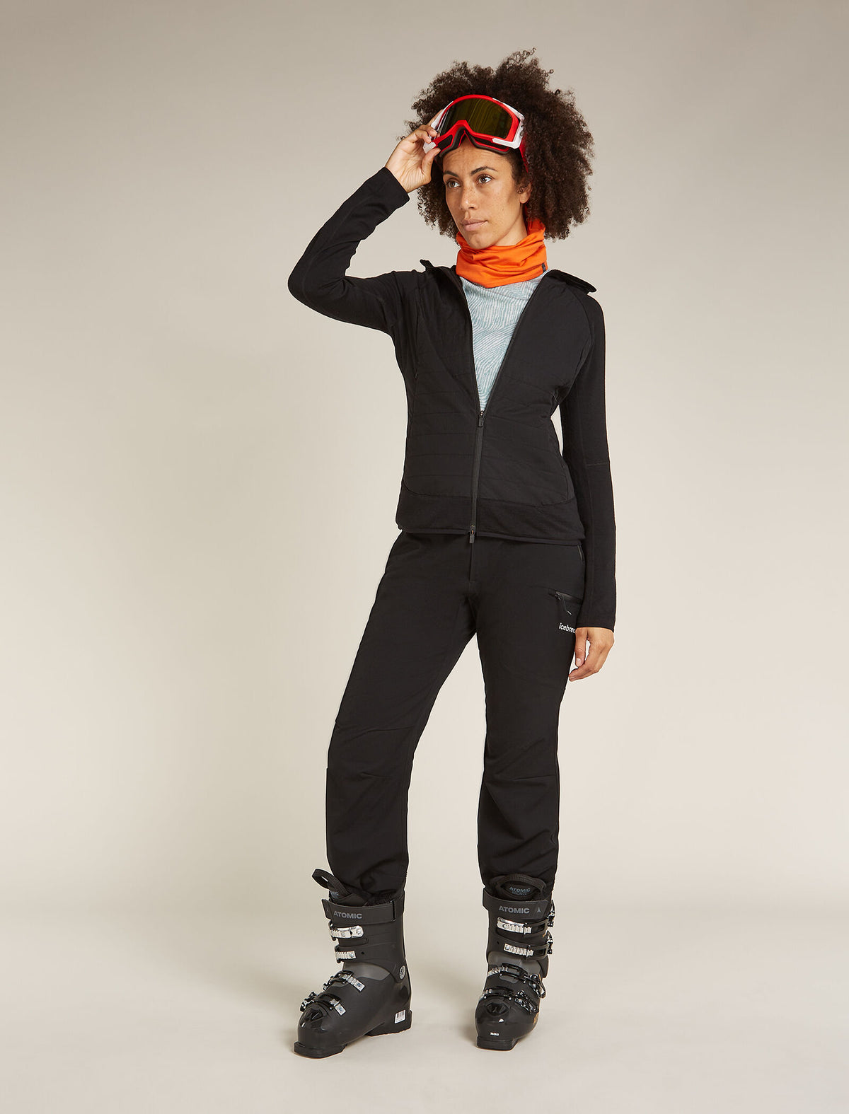 Women’s Merino 260 Vertex Long Sleeve Crew Thermal Top Frozen Forms Moss/Snow - 4