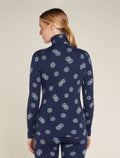 Women’s Merino 260 Vertex Long Sleeve Half Zip Thermal Top Falling Flakes Midnight Navy/Snow - 2