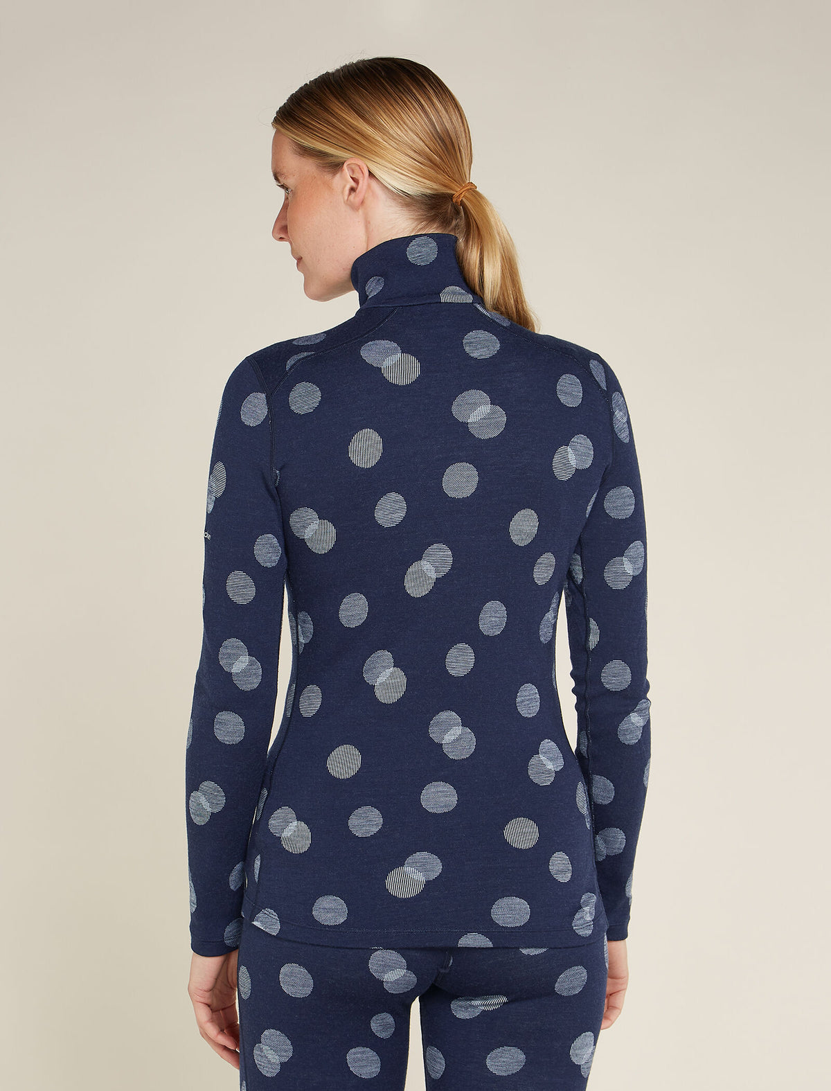 Women’s Merino 260 Vertex Long Sleeve Half Zip Thermal Top Falling Flakes Midnight Navy/Snow - 2