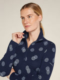 Women’s Merino 260 Vertex Long Sleeve Half Zip Thermal Top Falling Flakes Midnight Navy/Snow - 6