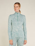 Women’s Merino 260 Vertex Long Sleeve Half Zip Thermal Top Frozen Forms Moss/Snow - 1