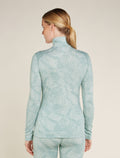 Women’s Merino 260 Vertex Long Sleeve Half Zip Thermal Top Frozen Forms Moss/Snow - 2