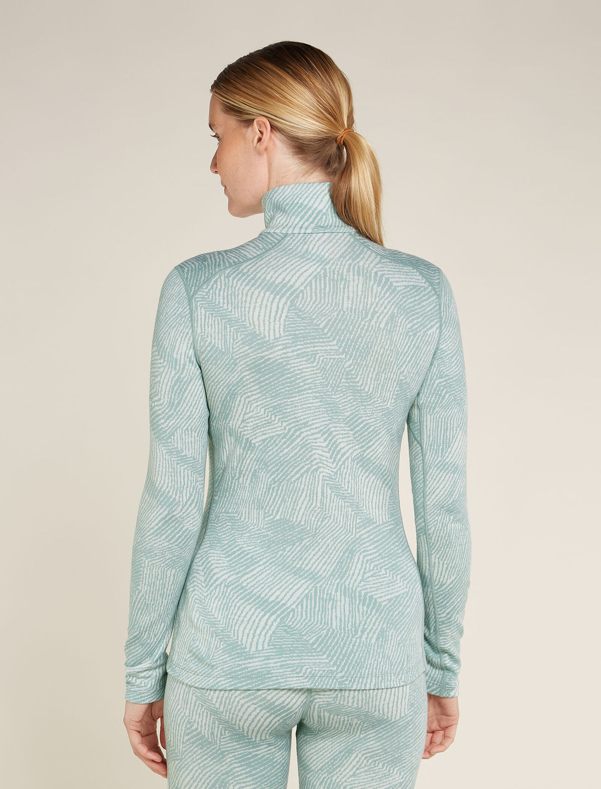 Women’s Merino 260 Vertex Long Sleeve Half Zip Thermal Top Frozen Forms Moss/Snow - 2