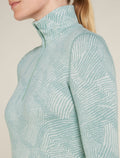 Women’s Merino 260 Vertex Long Sleeve Half Zip Thermal Top Frozen Forms Moss/Snow - 5
