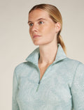 Women’s Merino 260 Vertex Long Sleeve Half Zip Thermal Top Frozen Forms Moss/Snow - 6