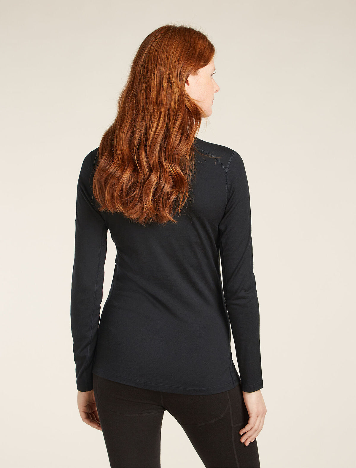 Women’s Merino 200 Oasis Long Sleeve Crew Mountain Pulse Thermal Top Black - 2