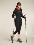 Women’s Merino 200 Oasis Long Sleeve Crew Mountain Pulse Thermal Top Black - 4