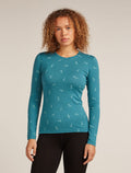 Women’s Merino 200 Oasis Long Sleeve Crew Thermal Top Snow Day Topaz/Hydro - 1