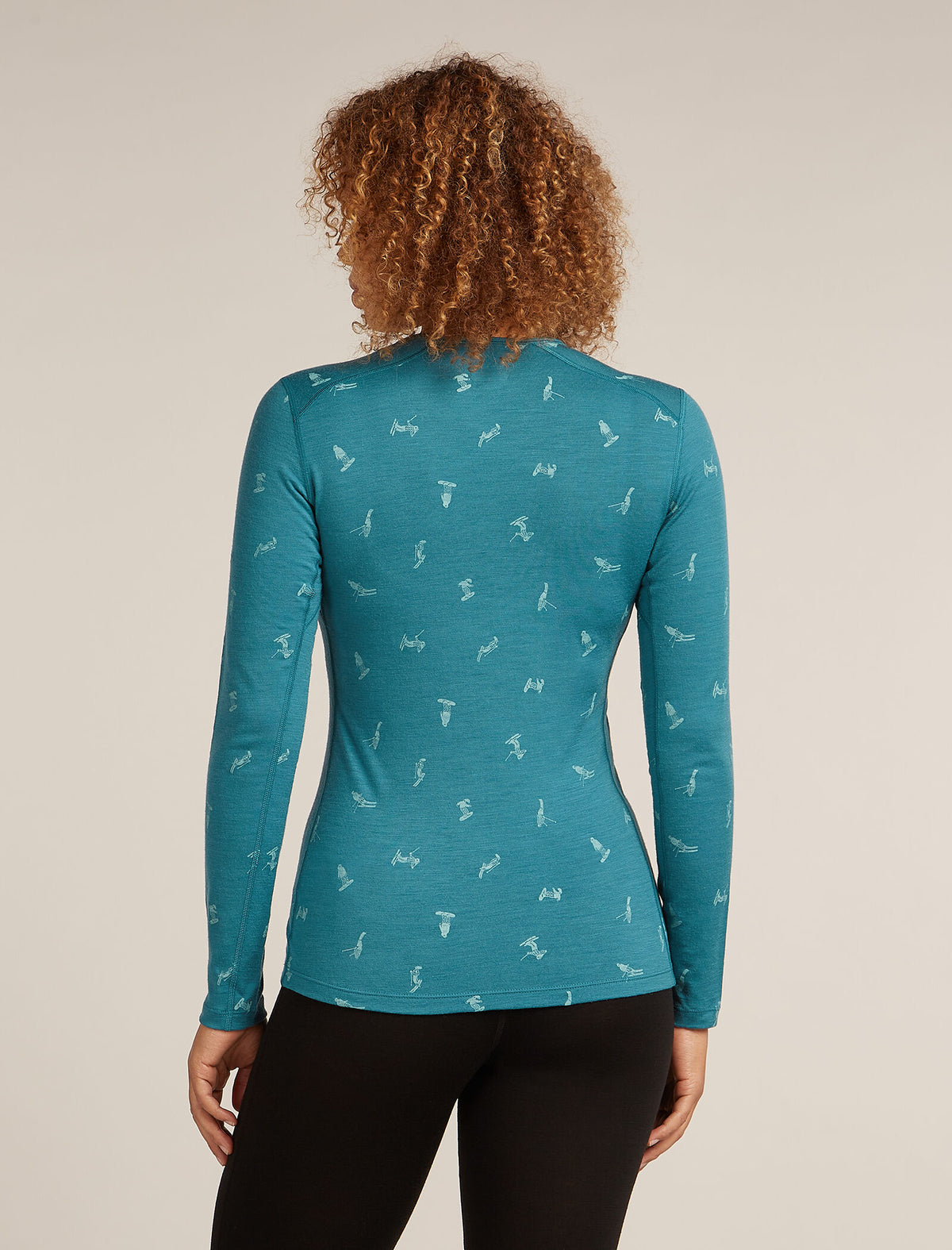 Women’s Merino 200 Oasis Long Sleeve Crew Thermal Top Snow Day Topaz/Hydro - 2