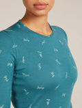 Women’s Merino 200 Oasis Long Sleeve Crew Thermal Top Snow Day Topaz/Hydro - 5