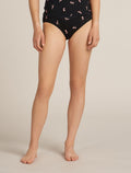 Women’s Merino 150 Siren Hipkini Snow Day Black/Acid Pink - 1