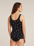 Women’s Merino 150 Siren Tank Snow Day Black/Acid Pink - 2