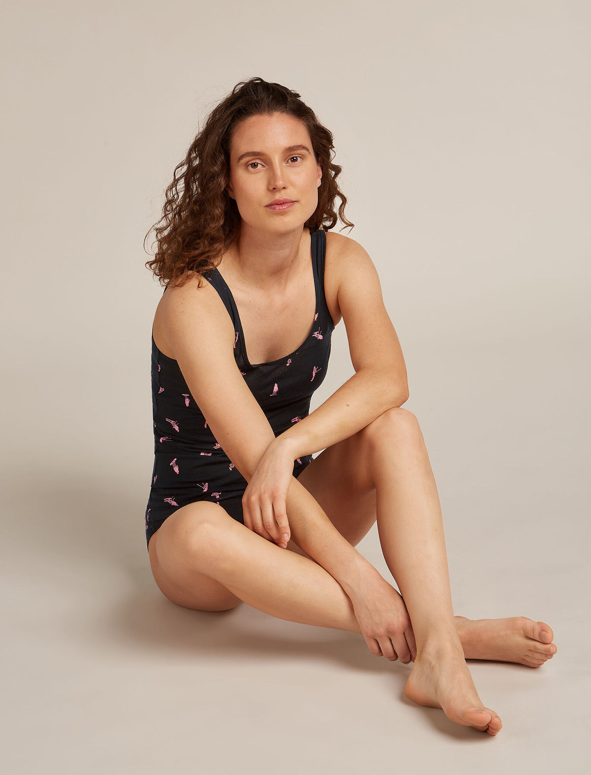 Women’s Merino 150 Siren Tank Snow Day Black/Acid Pink - 5