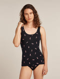 Women’s Merino 150 Siren Tank Snow Day Black/Acid Pink - 6