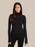 Women’s 300 MerinoFine™ Polar Long Sleeve Roll Neck Thermal Top Black - 1