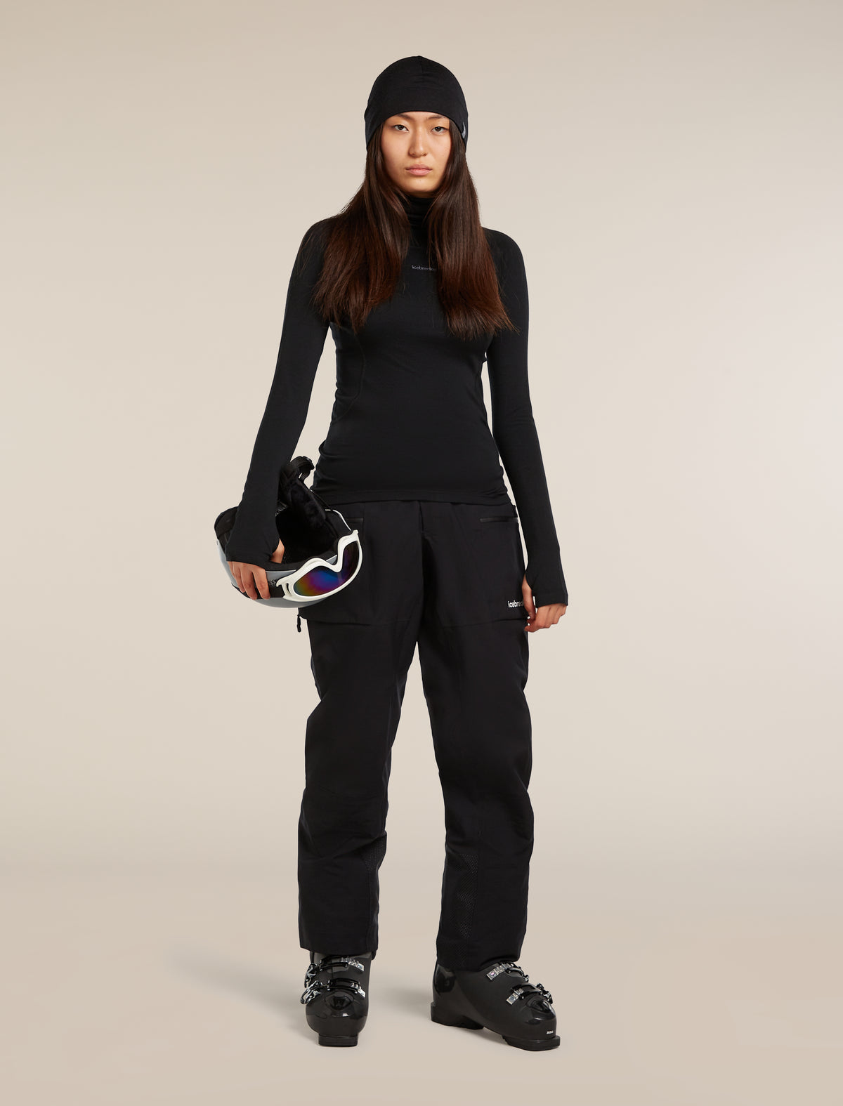 Women’s 300 MerinoFine™ Polar Long Sleeve Roll Neck Thermal Top Black - 4