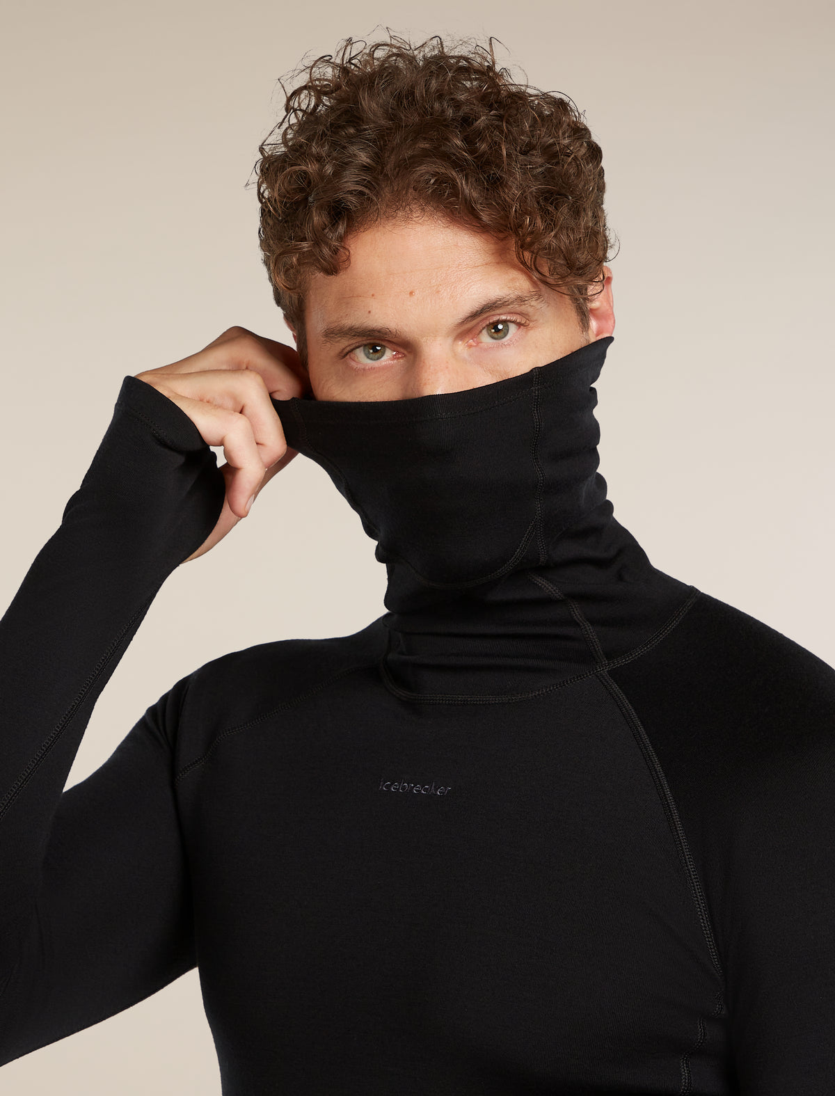 Men’s 300 MerinoFine™ Polar Long Sleeve Roll Neck Thermal Top Black - 5