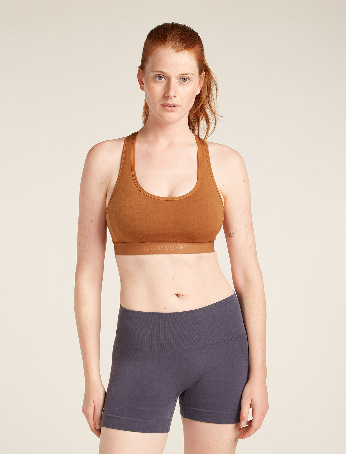 Women’s Merino Blend 125 ZoneKnit™ Racerback Bra Dusty clay/carob - 1