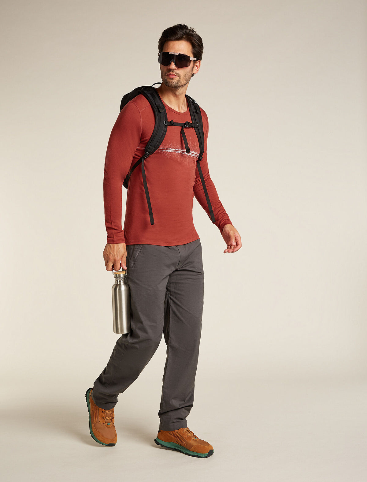 Merino 200 Oasis Long Sleeve Crew Thermal Top Snow Wave Jasper - 4
