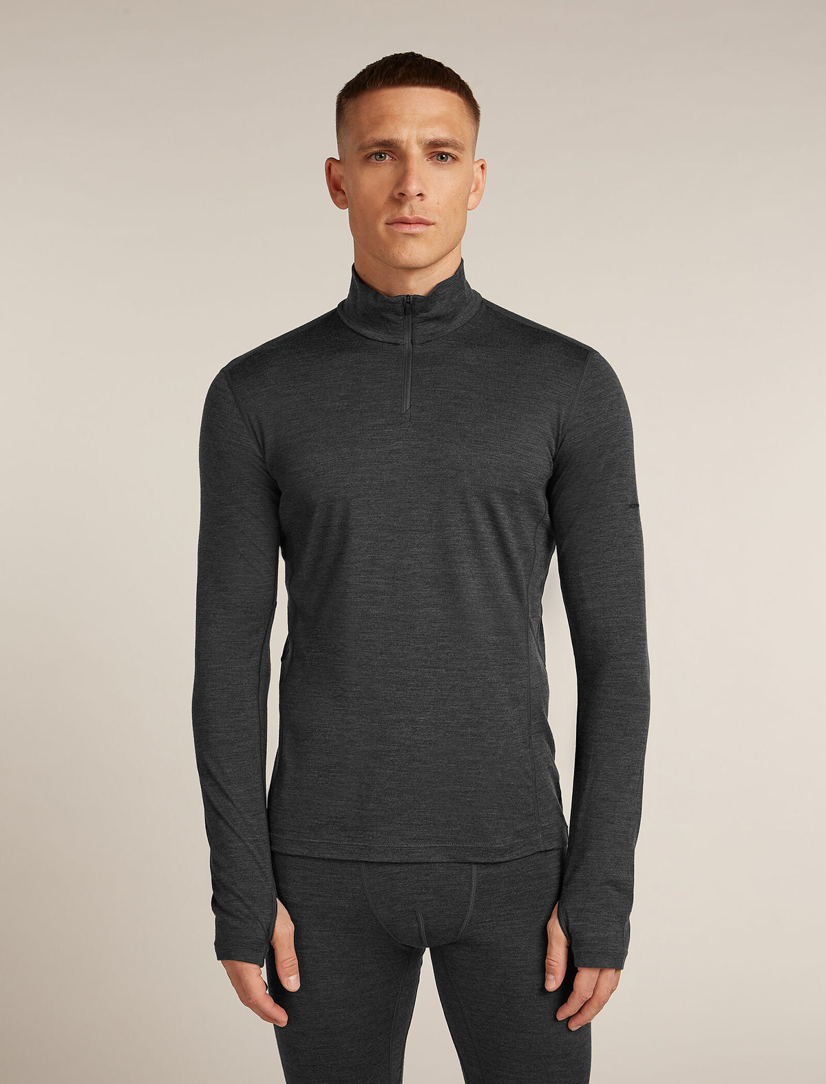 200 MerinoFine™ Ace Long Sleeve Half Zip Thermal Top Jet hthr - 1