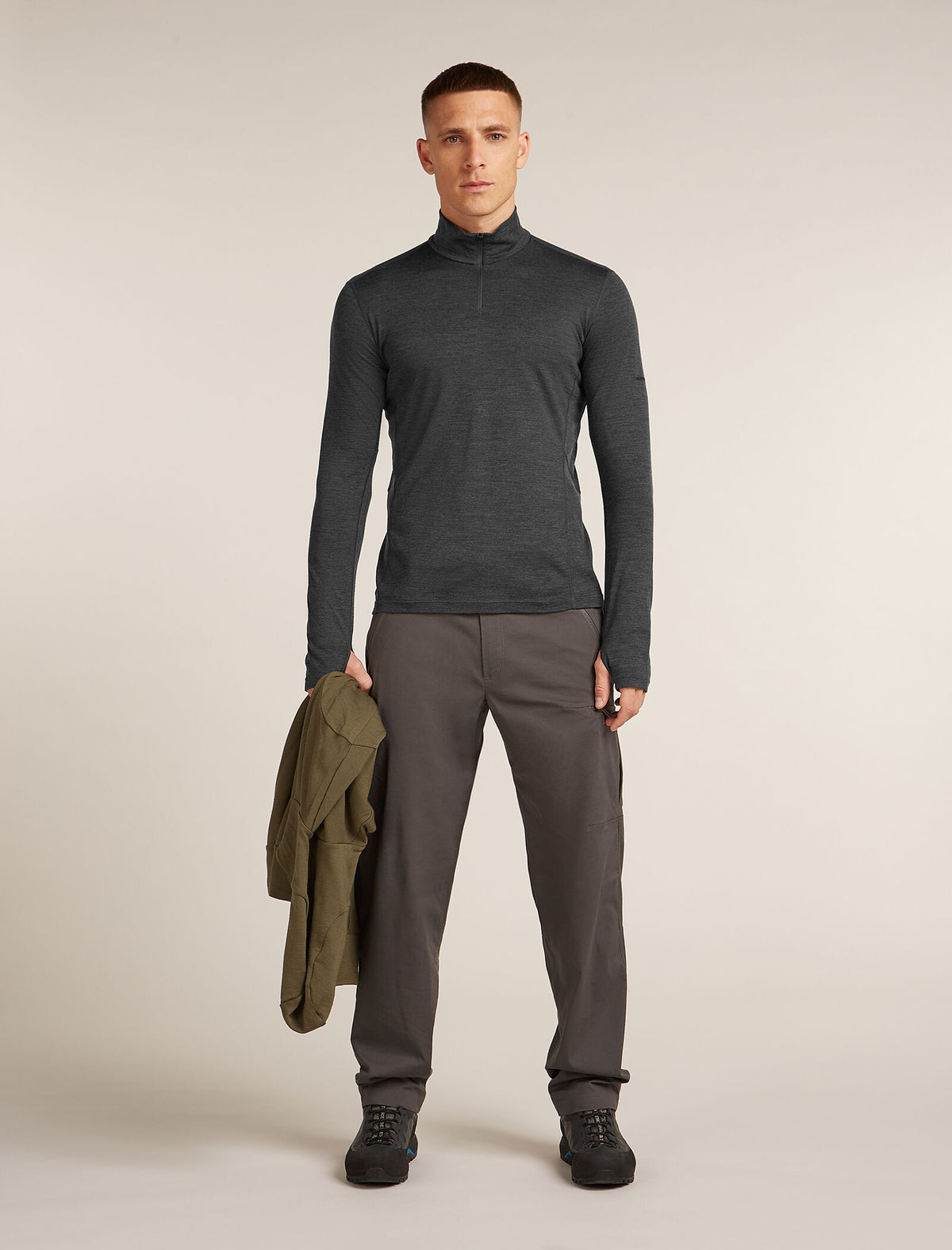 200 MerinoFine™ Ace Long Sleeve Half Zip Thermal Top Jet hthr - 4