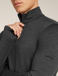 200 MerinoFine™ Ace Long Sleeve Half Zip Thermal Top Jet hthr - 6