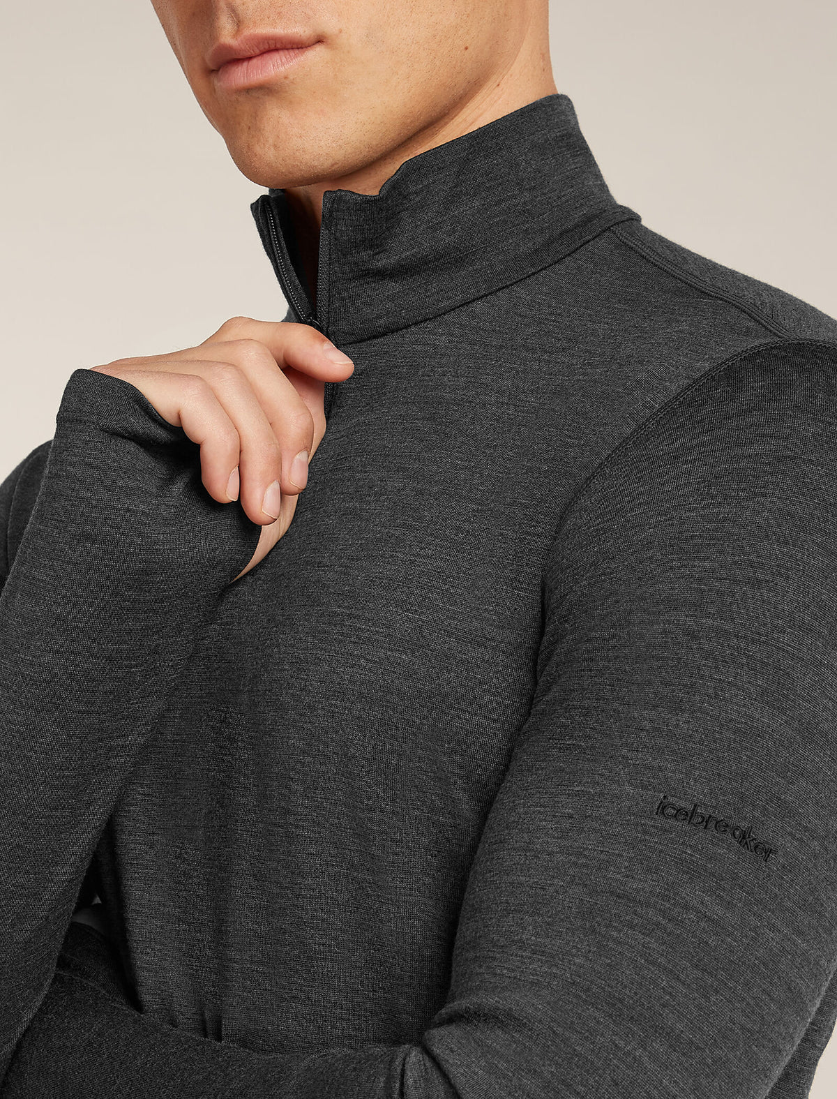 200 MerinoFine™ Ace Long Sleeve Half Zip Thermal Top Jet hthr - 6