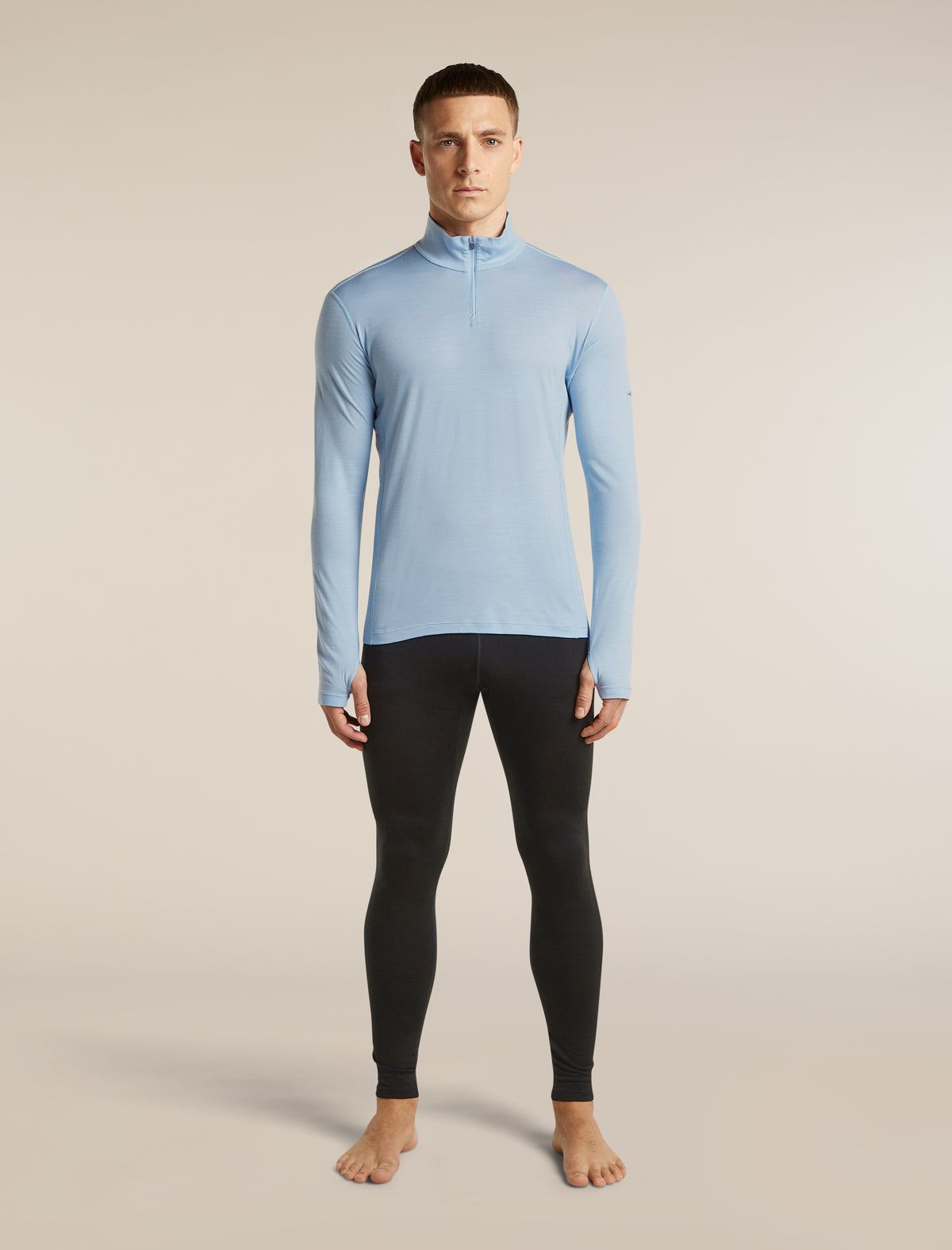 Men's 200 MerinoFine™  Ace Long Sleeve Thermal Half Zip Zinc Blue - 3
