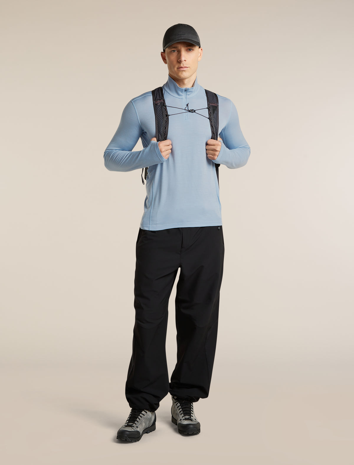 Men's 200 MerinoFine™  Ace Long Sleeve Thermal Half Zip Zinc Blue - 4