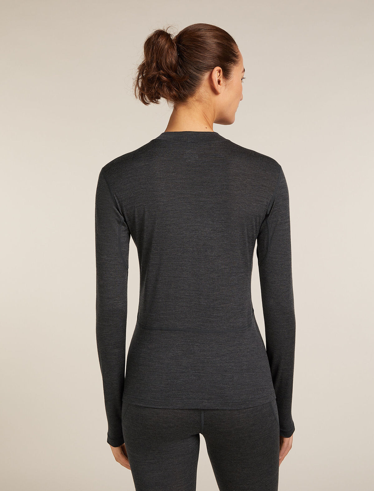 200 MerinoFine™ Ace Long Sleeve Mock Neck Thermal Top Jet hthr - 2