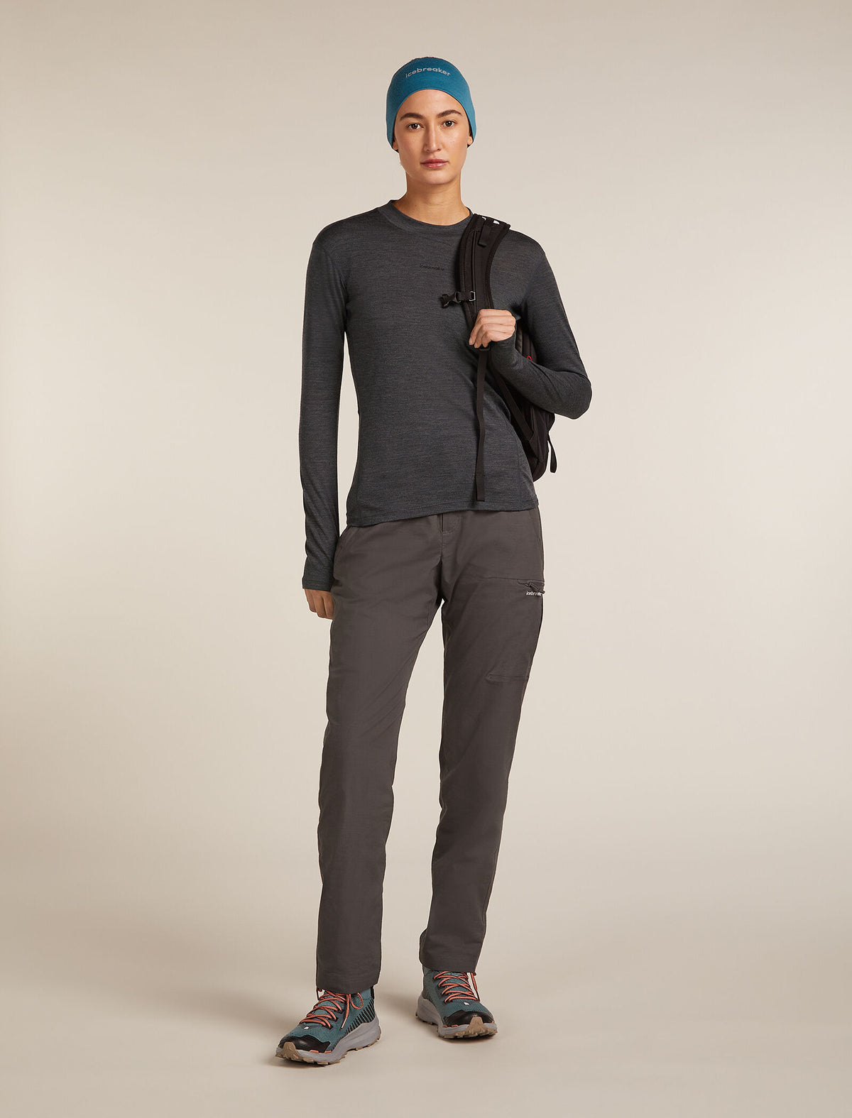 200 MerinoFine™ Ace Long Sleeve Mock Neck Thermal Top Jet hthr - 4