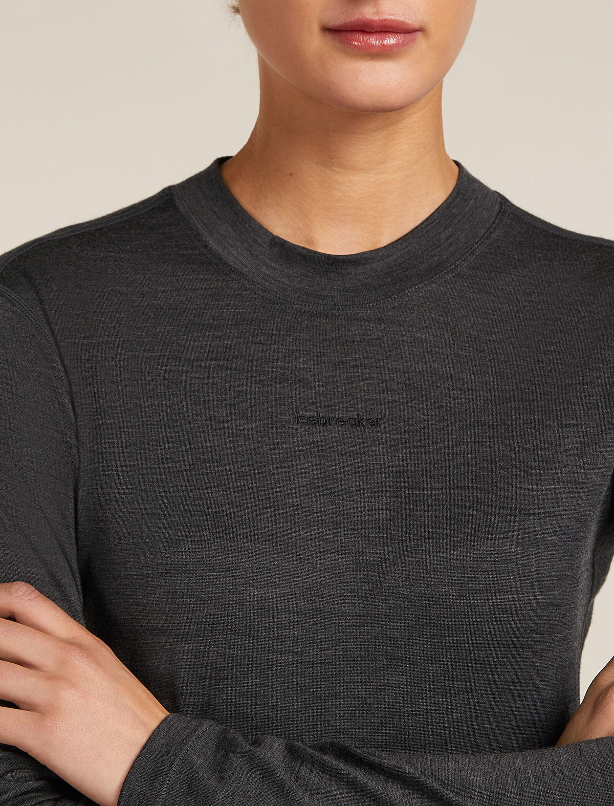 200 MerinoFine™ Ace Long Sleeve Mock Neck Thermal Top Jet hthr - 5