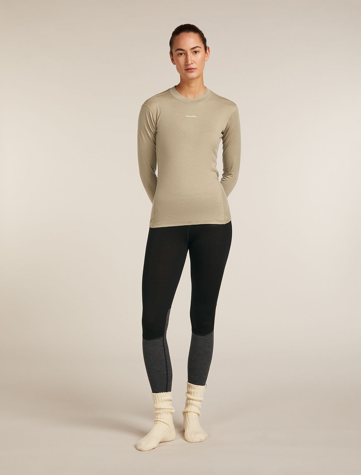200 MerinoFine™ Ace Long Sleeve Mock Neck Thermal Top Flagstone - 6