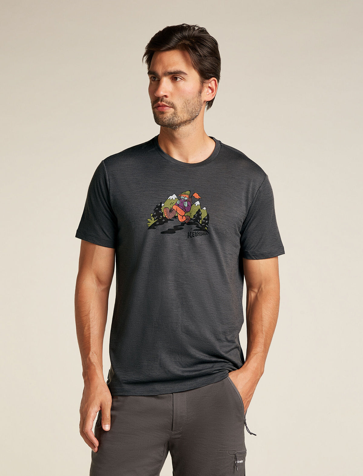 Men’s Merino 150 Tech Lite Short Sleeve T-Shirt Catch Me Outside Obsidian - 1
