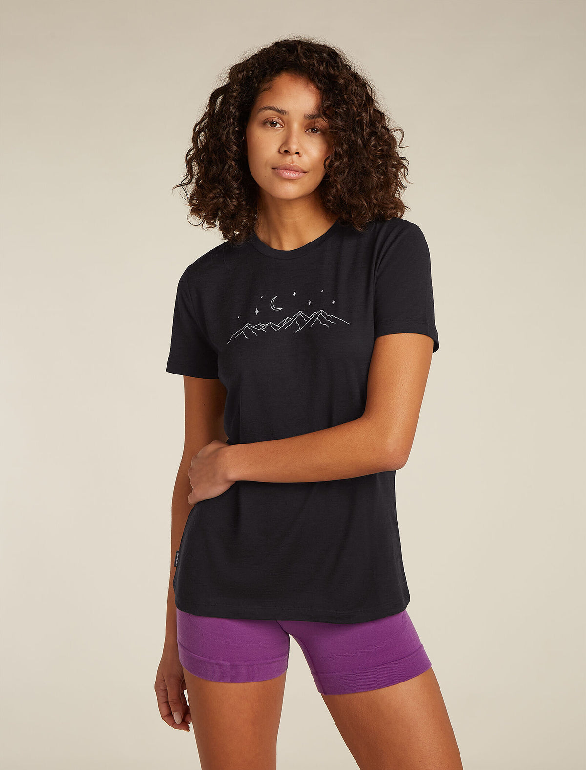 Women’s Merino 150 Tech Lite Short Sleeve T-Shirt Sparkling Stars Black - 1