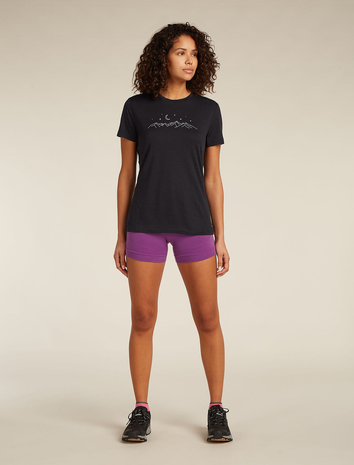 Women’s Merino 150 Tech Lite Short Sleeve T-Shirt Sparkling Stars Black - 3