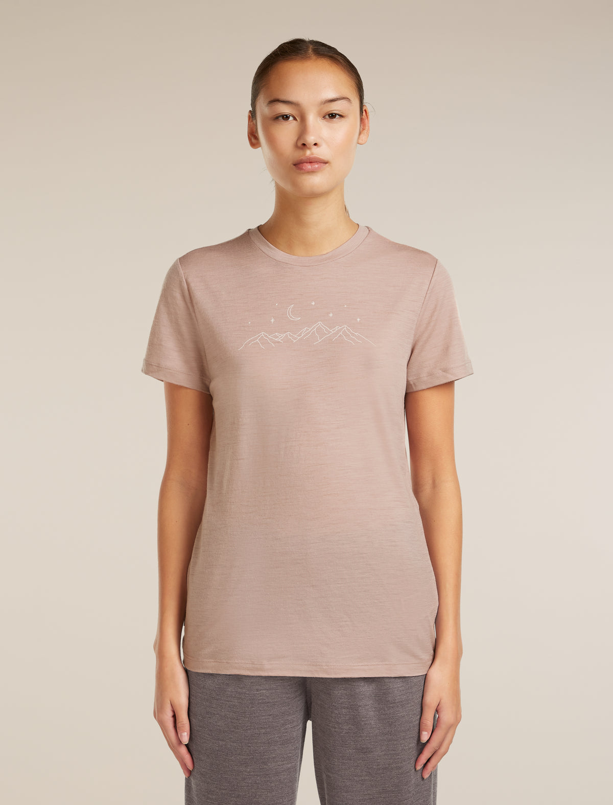 Women’s Merino 150 Tech Lite Short Sleeve T-Shirt Sparkling Stars Pink Quartz - 1