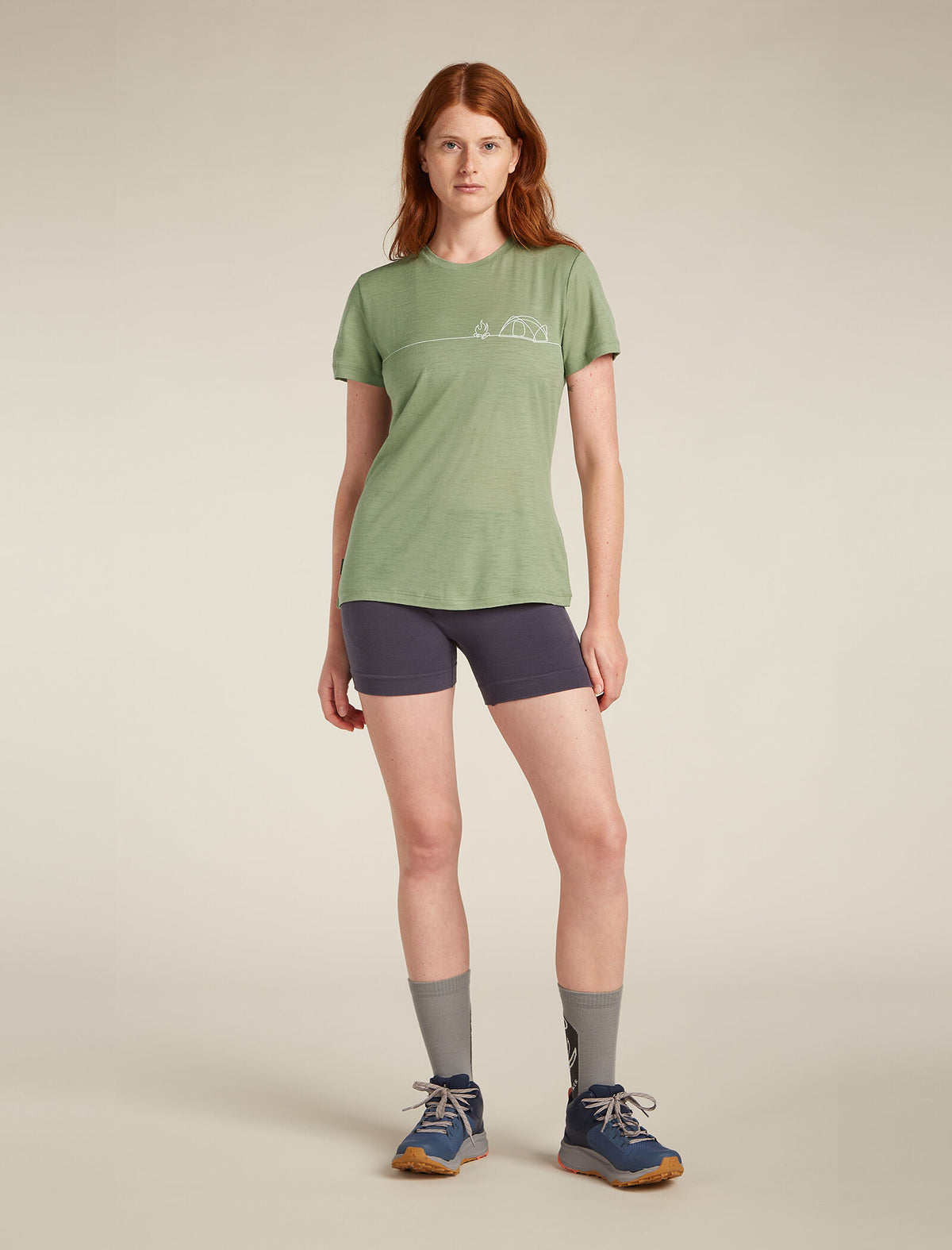 Women’s Merino 150 Tech Lite Short Sleeve T-Shirt Single Line Camp Oil/Black/Silver - 3