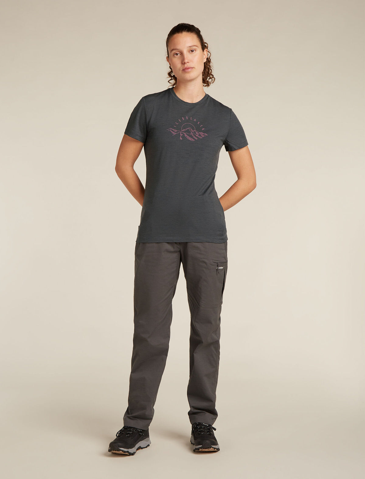Women’s Merino 150 Tech Lite Short Sleeve T-Shirt Sunrise Summit Obsidian - 3