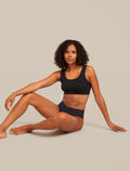 Women’s Merino Blend Rib Lotus Bra Black - 5