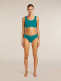Women’s Merino Blend Rib Lotus Bra Tidal teal - 3