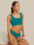 Women’s Merino Blend Rib Lotus Bra Tidal teal - 4