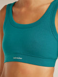 Women’s Merino Blend Rib Lotus Bra Tidal teal - 5