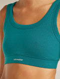 Women’s Merino Blend Rib Lotus Bra Tidal teal - 6
